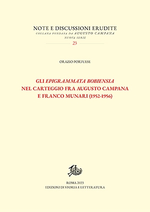 Gli Epigrammata Bobiensia nel carteggio fra Augusto Campana e Franco Munari (1952-1956)