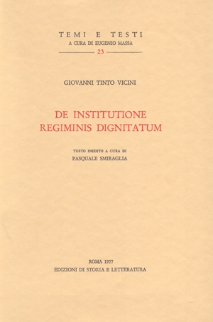 De institutione regiminis dignitatum
