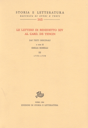 Le lettere di Benedetto XIV al card. de Tencin. III