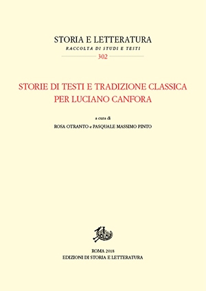 Storie di testi e tradizione classica per Luciano Canfora