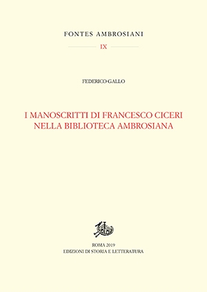 I manoscritti di Francesco Ciceri nella Biblioteca Ambrosiana