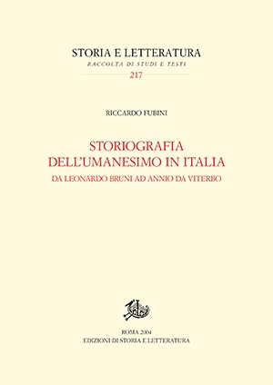 Storiografia dell'Umanesimo in Italia (PDF)