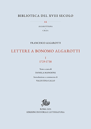 Lettere a Bonomo Algarotti. I