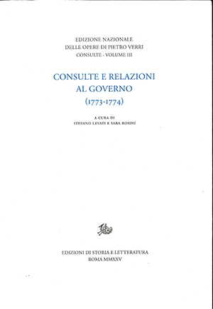 Consulte e relazioni al governo (1773-1774)