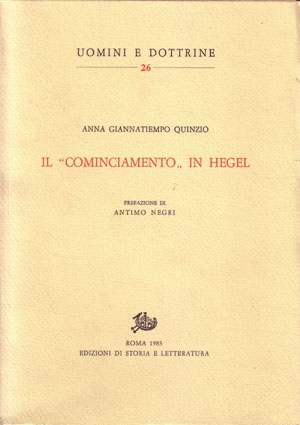 Il «cominciamento» in Hegel