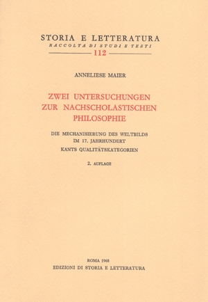 Zwei Untersuchungen zur nachscholastischen Philosophie