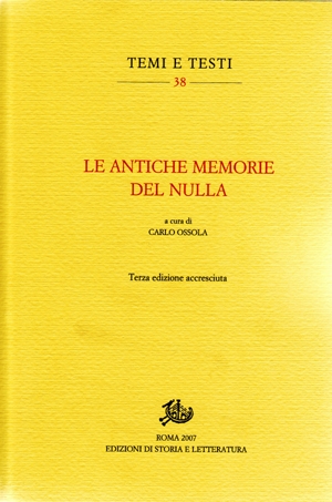 Le antiche memorie del Nulla