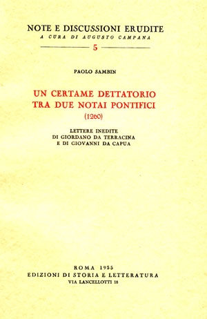 Un certame dettatorio tra due notai pontifici (1260)