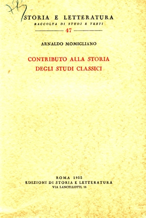 Contributo alla storia degli studi classici