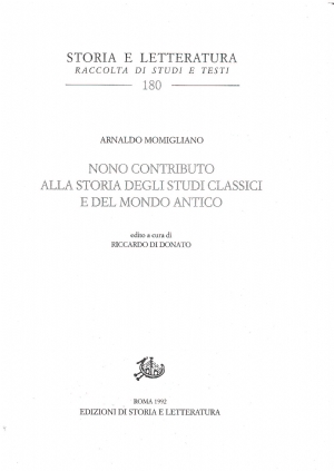 Nono contributo alla storia degli studi classici e del mondo antico