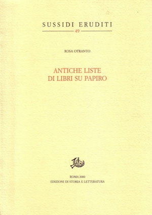 Antiche liste di libri su papiro