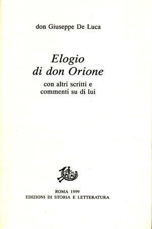 Elogio di Don Orione