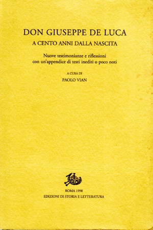 Don Giuseppe De Luca a cento anni dalla nascita