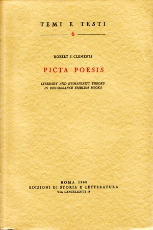 Picta Poesis: Literary and Humanistic Theory in Renaissance Emblem Books