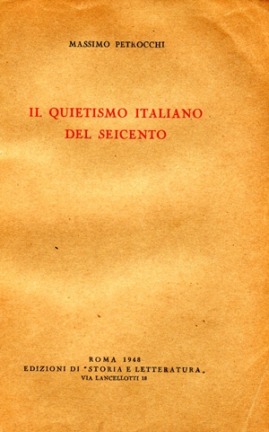 Il quietismo italiano del Seicento