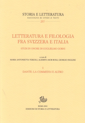 Letteratura e filologia fra Svizzera e Italia. I