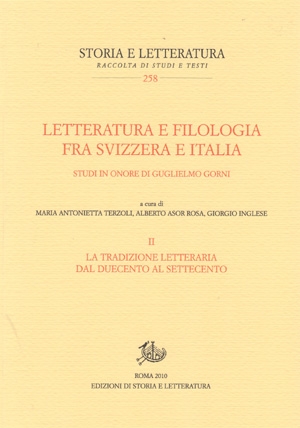 Letteratura e filologia fra Svizzera e Italia. II