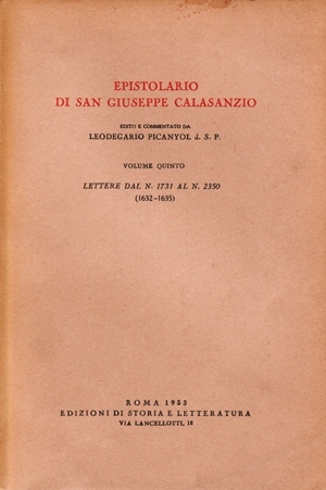 Epistolario di san Giuseppe Calasanzio. V