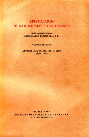 Epistolario di san Giuseppe Calasanzio. VII
