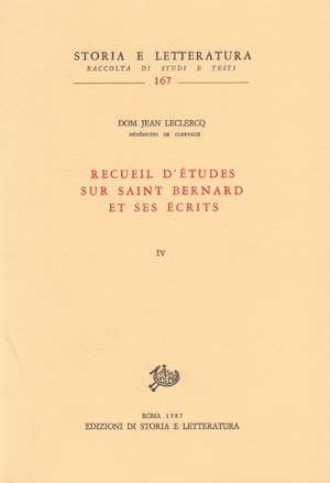 Recueil d’études sur saint Bernard et ses écrits, vol. IV
