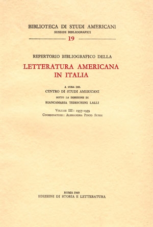 Repertorio bibliografico della letteratura americana in Italia, vol. III