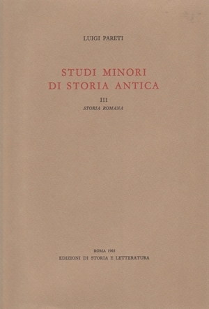 Studi minori di storia antica. III