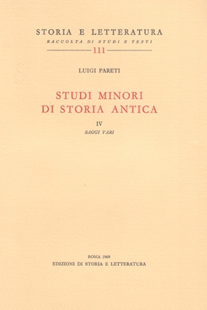 Studi minori di storia antica. IV